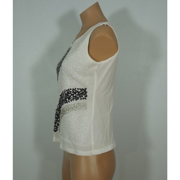 LUCKY FASHION Beads Embellished Nylon Sleeveless Top - Picture 3 of 5